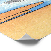 相 州 江 島, 北 Blick auf den Fuji von Enoshima 斎 Hokus Poster (Ecke)