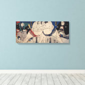 相 撲, 国 Sumo Wrestling, Kuniyoshi, Ukiyo-e Leinwanddruck (Insitu (Holzboden))