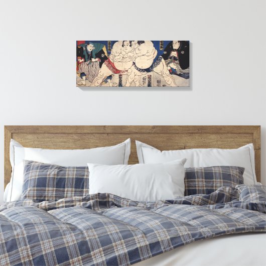 相 撲, 国 Sumo Wrestling, Kuniyoshi, Ukiyo-e Leinwanddruck (Insitu (Schlafzimmer))