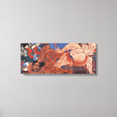 相 撲, 国 Sumo Wrestling, Kuniyoshi, Ukiyo-e Leinwanddruck (Vorderseite)