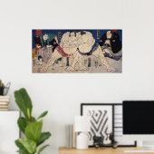 相 撲, 国 Sumo Wrestling, Kuniyoshi, Ukiyo-e Poster (Heimbüro)