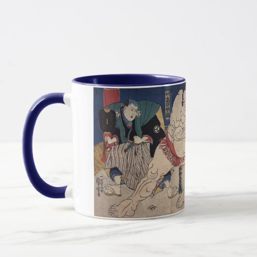 相 撲, 国 Sumo Wrestling, Kuniyoshi, Ukiyo-e Tasse (Links)