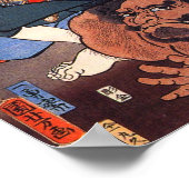 相 撲, 歌 国 Sumo Wrestling, Kuniyoshi, 川 Poster (Ecke)