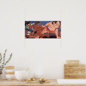 相 撲, 歌 国 Sumo Wrestling, Kuniyoshi, 川 Poster (Küche)
