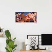 相 撲, 歌 国 Sumo Wrestling, Kuniyoshi, 川 Poster (Heimbüro)