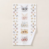 眼鏡猫(cat with glasses/gato com óculos) badhandtuch set (Handtuch)