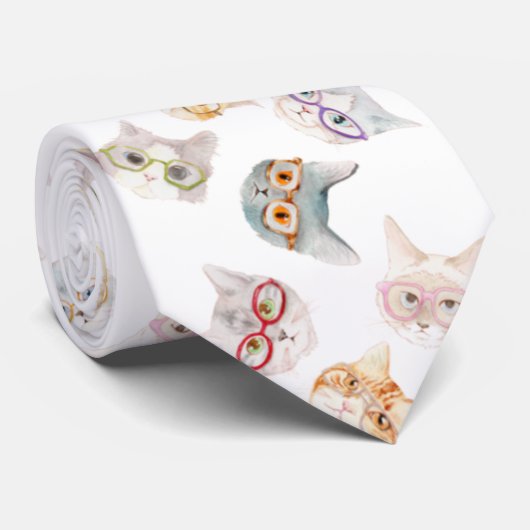眼 鏡 (Katze mit Gläsern/gato com óculos) Krawatte (Gerollt)