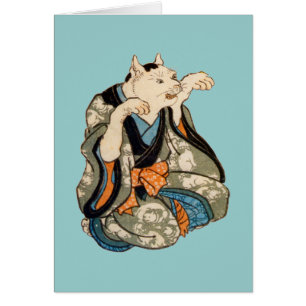 着 物 猫, 芳 Kimono Cat, Yoshifuji, Ukiyo-e, 藤