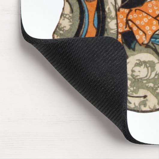 着 物 猫, 芳 Kimono Cat, Yoshifuji, Ukiyoeの Mousepad (Ecke)