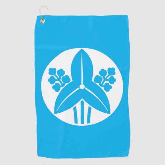 石持ち地抜き立ち沢瀉 ゴルフタオル GOLFHANDTUCH (Vorderseite)