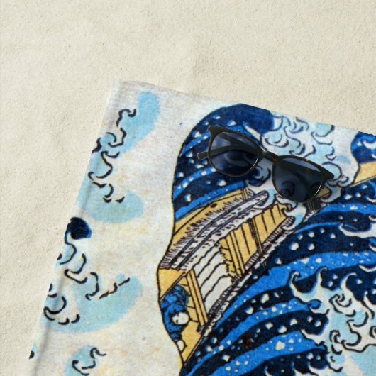 神奈川沖浪裏, 北斎 große Welle, Hokusai, Ukiyo-e Strandtuch (Beispiel)