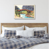 神 橋, Sacred Bridge, Hiroshi Yoshida, Woodcut Leinwanddruck (Insitu (Schlafzimmer))