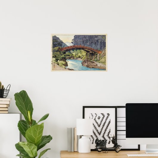 神 橋, Sacred Bridge, Hiroshi Yoshida, Woodcut Poster (Heimbüro)