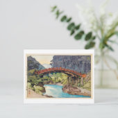 神 橋, Sacred Bridge, Hiroshi Yoshida, Woodcut Postkarte (Stehend Vorderseite)