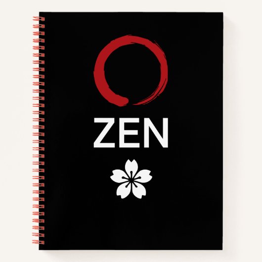 禅 Zen – Enso Sakura Minimalist Notebook Notizblock (Vorderseite)