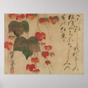 秋 蔦, 乾 Herbst Ivy, Kenzan, Japan Art Art Poster
