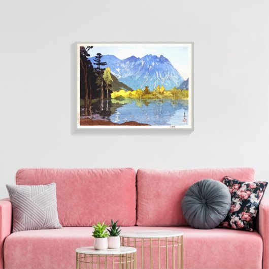 穂 高 岳, Hotaka, Hiroshi Yoshida, Woodcut Leinwanddruck (Insitu (Wohnzimmer))