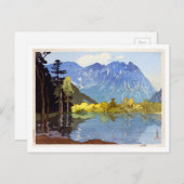 穂 高 岳, Hotaka, Hiroshi Yoshida, Woodcut Postkarte (Vorne/Hinten)