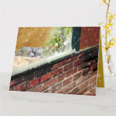 窓辺のキャンドル・眠る犬 クリスマスカード KARTE (Gelbe Blume)