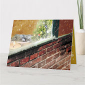 窓辺のキャンドル・眠る犬 クリスマスカード KARTE (Vorderseite)