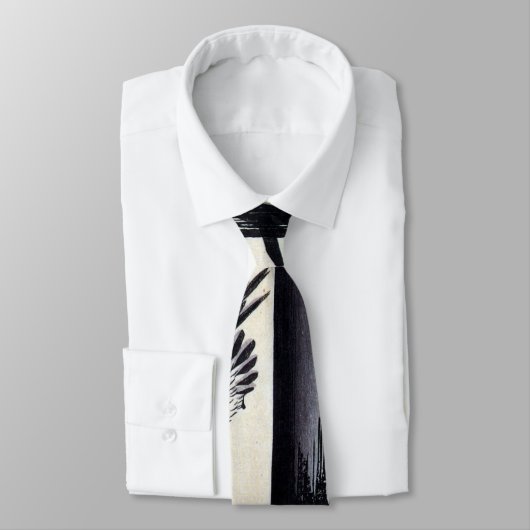 竹に雀, 歌川広重 Bambus u. Spatz, Hiroshige, Sumi-e Krawatte (Gebunden)