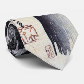 竹に雀, 歌川広重 Bambus u. Spatz, Hiroshige, Sumi-e Krawatte (Gerollt)