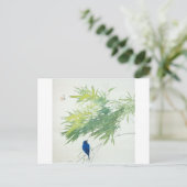 竹に青鳥, 栖鳳 Bambus und blauer Vogel, Seihō, Postkarte (Stehend Vorderseite)