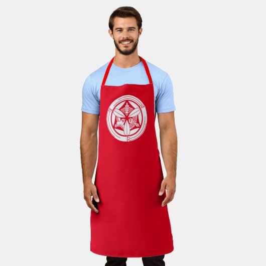 竹の丸に三羽雀 エプロン SCHÜRZE (Getragen)