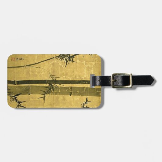 竹図, 光琳 Bambus, Ogata Kōrin, Sumi-e Gepäckanhänger (Vorderseite horizontal)