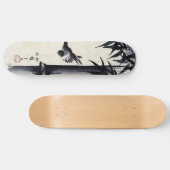 竹 に 雀, 歌 川 重 Bamboo & Sparrow, Hiroshige, Sumi-e Skateboard (Horizontal)