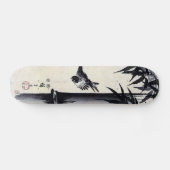 竹 に 雀, 歌 川 重 Bamboo & Sparrow, Hiroshige, Sumi-e Skateboard (Horizontal)