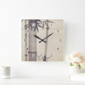 竹, 其 一 Bamboo, Kiitsu, Japan Art Art Quadratische Wanduhr (Zuhause)