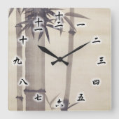 竹, 其 一 Bamboo, Kiitsu, Japan Art Art Quadratische Wanduhr (Vorderseite)