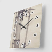 竹, 其 一 Bamboo, Kiitsu, Japan Art Art Quadratische Wanduhr (Winkel)
