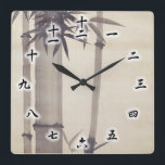 竹, 其 一 Bamboo, Kiitsu, Japan Art Art Quadratische Wanduhr<br><div class="desc">鈴 其 Kiitsu Suzuki Kiitsu Suzuki (1796-1858) war ein japanischer Künstler des letzten Teils der Ära Edo. In Schülern von Hoitsu Sakai von Edo-rinpa ist es der bekannteste virtuelle Nachfolger. Urbane Raffinesse und intellektuelle Dekorativität, die den modernen Zeiten gemein sind, heben sich ab und werden platziert, wenn sie der Pionier...</div>
