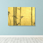 竹 図, 光 琳 Bamboo, Ogata Kōrin, Sumi-e Leinwanddruck (Insitu (Holzboden))