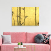 竹 図, 光 琳 Bamboo, Ogata Kōrin, Sumi-e Leinwanddruck (Insitu (Wohnzimmer))
