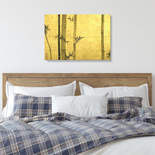 竹 図, 光 琳 Bamboo, Ogata Kōrin, Sumi-e Leinwanddruck (Insitu (Schlafzimmer))