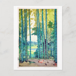 竹 林, Bambushain, Hiroshi Yoshida, Holzschnitt Postkarte