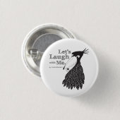 笑うハシビロコウ 黒 BUTTON (Vorne & Hinten)