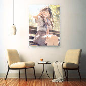 笑顔で３ピースJK アートパネル｜寿司娘 Art Panel GenerativeAI Leinwanddruck