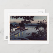 筑 後 川 夕 べ, Abend im Fluss Chikugo, Hiroshi Yoshida Postkarte (Vorne/Hinten)