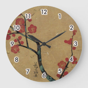 紅梅図, 光琳 Pflaumen-Blüten, Kōrin Große Wanduhr