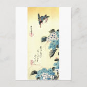 紫 陽 に ワ ミ 花, セ Hydrangea und Kingfisher, Hiroshige Postkarte (Vorderseite)