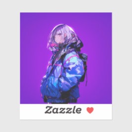 紫/Purple Seal | 東京娘 GenerartiveAI Aufkleber