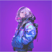 紫/Purple Seal | 東京娘 GenerartiveAI Aufkleber (Vorderseite)