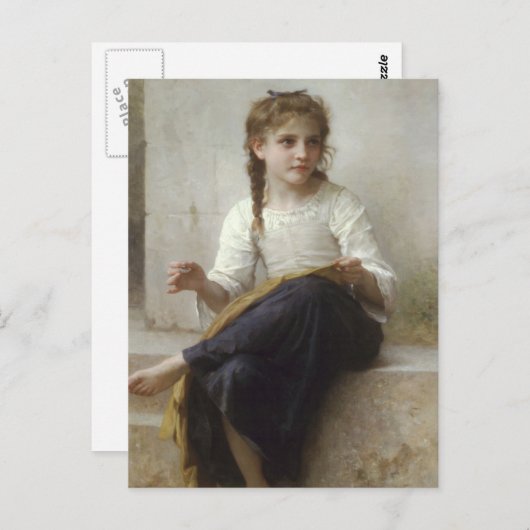 編 み 物 を す 少 る POSTKARTE (Vorne/Hinten)