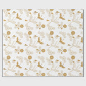 縁起の良い金色の日本の鶴模様 GESCHENKPAPIER (Flach)