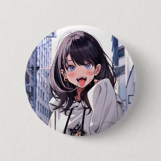 缶バッジ あっかんべーJK|Badge 寿司娘 GenerativeAI Button