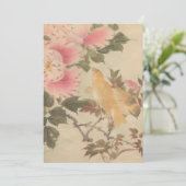 美しい花と鳥の絵 ビンテージアート 日本画 EINLADUNG (Stehend Vorderseite)